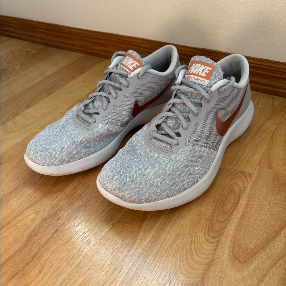 Nike Gray and Rose Gold athletic shoes